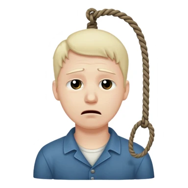 A man's neck hanging in a rope and suicide  sticker