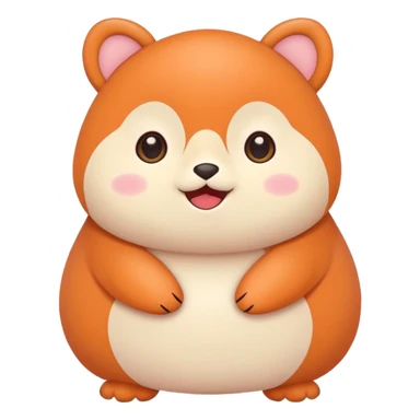 Cute animal sticker, chubby style, big eyes, kawaii illustration, soft colors, bold outline, flat vector design, simple cute pose, transparent background sticker