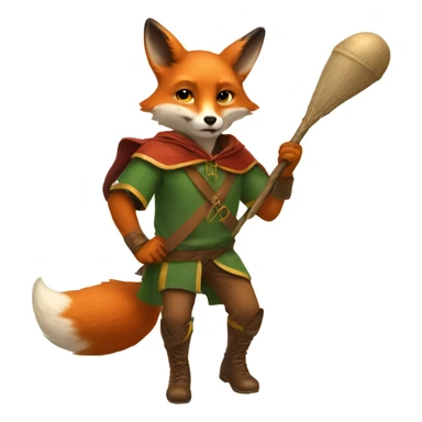 fox plays quidditch sticker