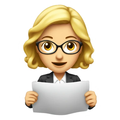 una mujer secretaria sosteniendo un cartel diciendo:  "vamos con todo" sticker