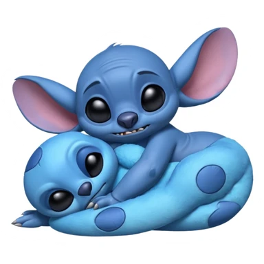 Stitch the blue alien from Lilo & Stitch sleeping sticker