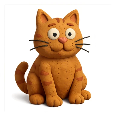 claymation style Oscar the cat sticker