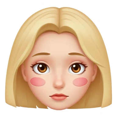 Blushing girl hiding face  sticker