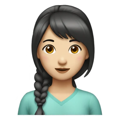 Asian girl with a side ponytail and side bangs sticker
