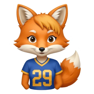A cute girl fox with a bushy tail wearing a LA Rams shirt sticker