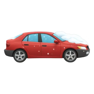Driving red car in a snow storm sticker