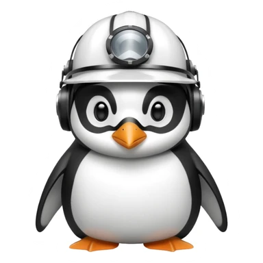 penguen kasklı sticker