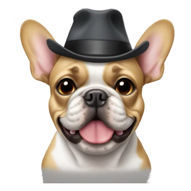 French bulldog wearing a hat sticker