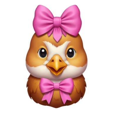 Pollito con un lazo rosado sticker