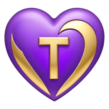The golden Letter “t” inside a Purple Heart sticker