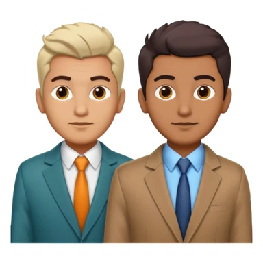 two same look brother both busnessmen indian look just gove diffrenet colour of coat and little bit variation in hairstyle sticker