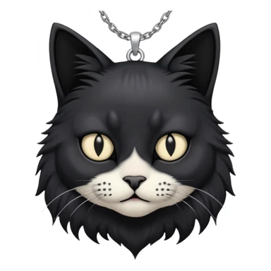 Goth cat with silver item  sticker