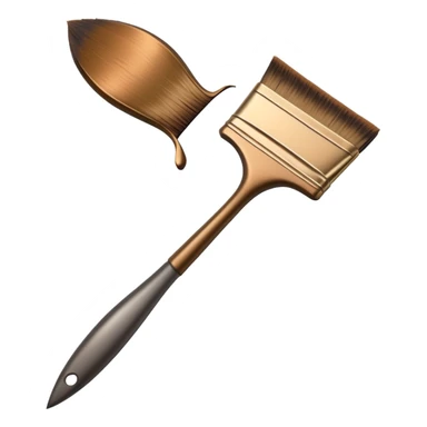 A paintbrush that transforms into a human metal silhouette, symbol of artistic identity sticker