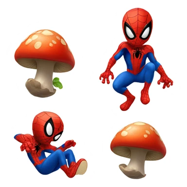 Spider-Man with mushroom on his leg sticker