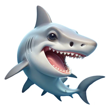 Cinematic Cute Yawning Hammerhead Shark Portrait Emoji, Head tilted slightly with a dramatic, wide-open yawn, showcasing its unique hammer-shaped head with relaxed, drooping fins and sleepy, half-closed eyes, Simplified yet irresistibly adorable features, highly detailed, glowing with a soft, cozy oceanic glow, high shine, relaxed yet expressive, stylized with a hint of whimsical aquatic ease, soft glowing outline, capturing the essence of a drowsy yet affectionate hammerhead that appears ready to stretch and yawn its way out of the screen! sticker