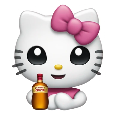 Hello kitty crying tears holding Hennessy bottle😭  sticker