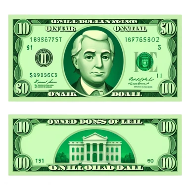 dollar bill sticker