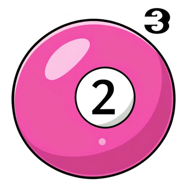 pink billiard ball with the number 23 sticker