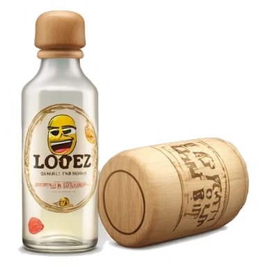 A long cylindrical tequila blanco bottle with the text "LOPEZ" clearly written in the middle of the label and a light wood cap sticker