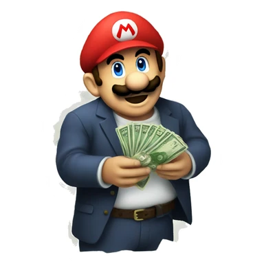 mario doing a money spread sticker