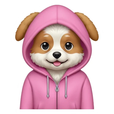 perro con sudadera rosa sticker