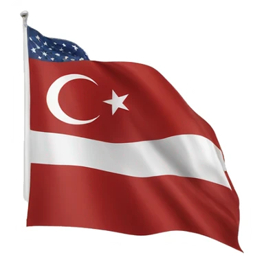 Turkish flag flying over the US sticker