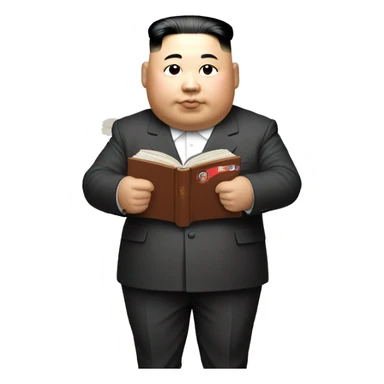 kim jong-un holding a stack of books sticker