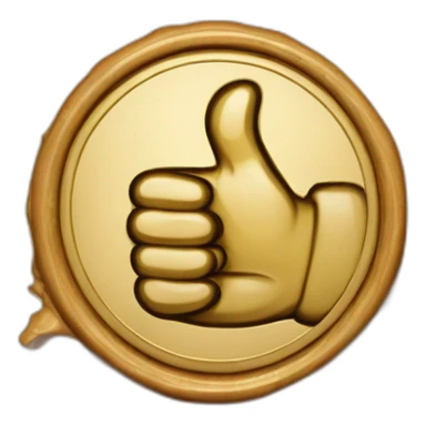 wax stamp of a seal with thumbs up hand sticker