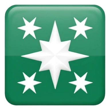 logo BNP Paribas fidèle, carré vert avec quatre étoiles blanches sticker