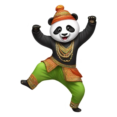 Panda doing bhangra sticker