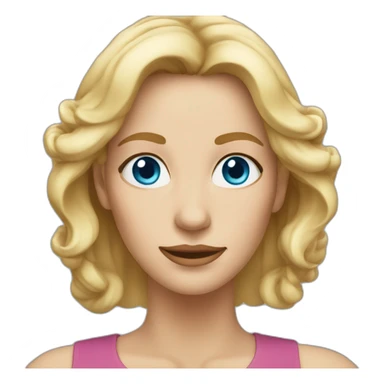 middle age woman with long blonde hair and blue eyes sticker