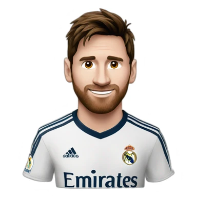 Messi with real madrid t shirt sticker