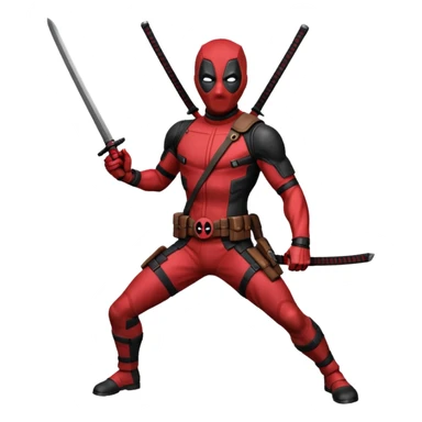 Deadpool with katana sticker
