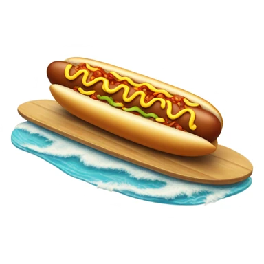 Chili dog on a surfboard sticker