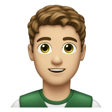 Young man with brown hair dark green eyes driving a boat sticker