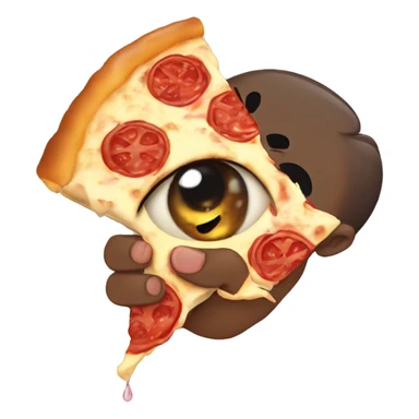 Face with pizza eyes and rose in a hand  sticker