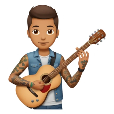 tatooed guitarist sticker