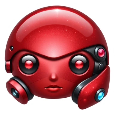 red glitter cyberpunk shine sticker