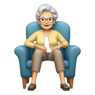Grandmere sur fauteuil sticker
