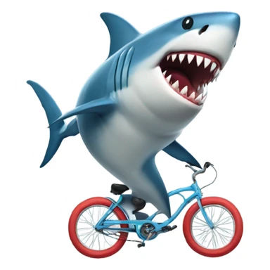 Shark carrying a tornado whilst riding a unicycle  sticker