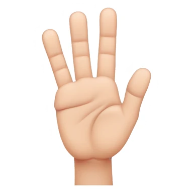 hand with three fingers up, pinky finger and thumb in center of palm of hand sticker
