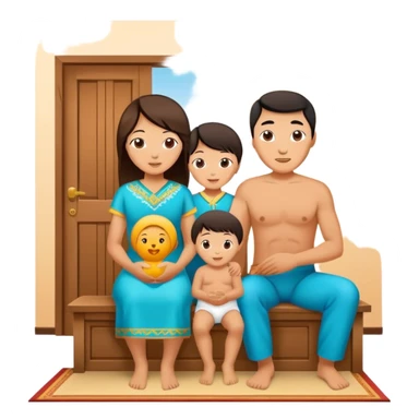 Kazakh family and home sticker