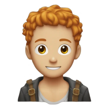 garçon roux avec un dégrader dans un style one piece sticker