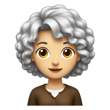 Une fille avec des cheveux bouclés un peu long couleur brune foncé  sticker