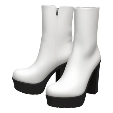 White platform heeled boots sticker
