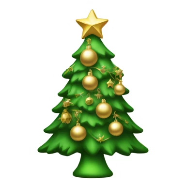 a green Christmas tree with gold ornaments make it a vanilla aesthetic sticker