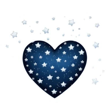 emo heart with night sky and falling stars sticker