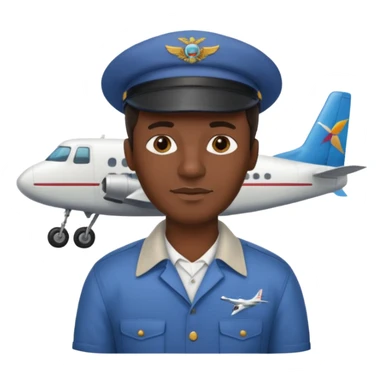 Visage homme créole réunionnais avec chapeau arrive avion sticker