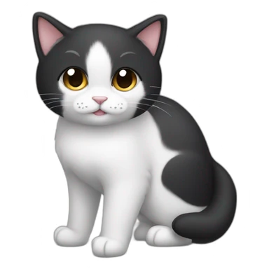 Cute Tux cat The tail is always raised, and the tip of the tail is a small white ball. sticker