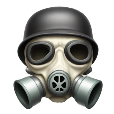 Bone Skull wearing a gas mask sticker